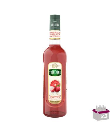 Pack of 3 - TEISSEIRE - Pink Grapefruit & Lychee Syrup - 70cL
