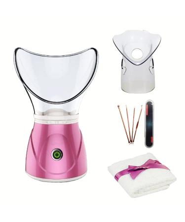Hann Facial Steamer Professional Sinus Steam Inhaler Face Skin Moisturizer Facial Mask Sauna Spa Steamers with Aromatherapy Diffuser Humidifier Function (Pink)