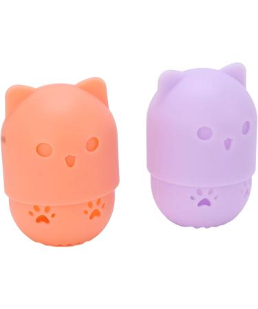 Makeup Sponge Holder Ventilating Cute Makeup Sponge Travel Bag Soft Sanitation for Makeup Accessories (Light Orange Purple) - Buy Online on GoSupps.com