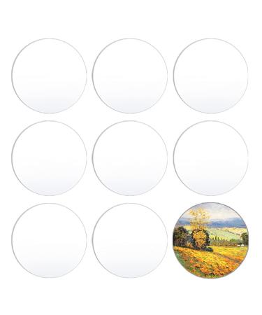 8 PCS Clear Acrylic Sheet, 1/12 Inch Thick Acrylic Circle Disc Transparent Round Acrylic Blanks for DIY Craft Project Signs (2 inch in Diameter)