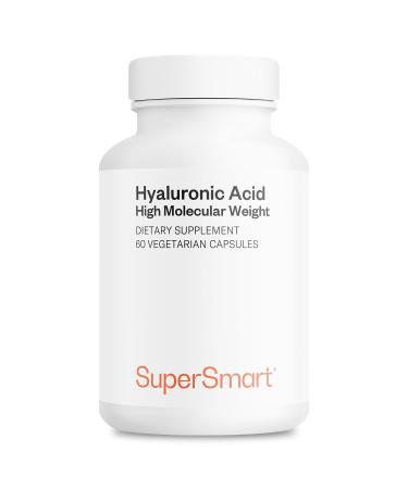Supersmart Hyaluronic Acid Supplement 300mg per Day (Sodium Hyaluronate) - High Molecular Weight 1.2 Million Daltons | Non-GMO & Gluten Free - 60 Vegetarian Capsules