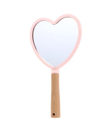 Uonlytech Led Makeup Mirror Led Makeup Mirror 1Pcs Wooden Handle Handheld Cosmetic Mirror Portable Heart Shaped Mirror Handheld Portable Cosmetic Mirror for Women Led Vanity Mirror Led Vanity Mirror