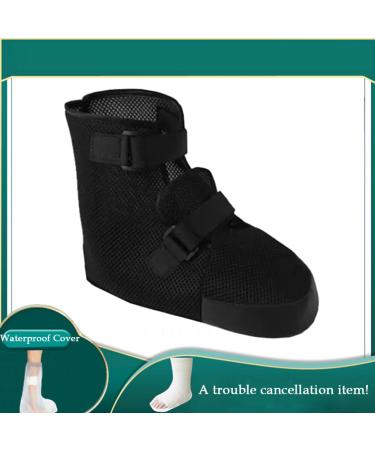 Unisex Offloading Post Op Shoe - Adjustable Lightweight Medical Walking Boot for Broken Foot Fractures & Sprains - Post Surgery Foot Support Left/Right Foot - 1PC Black (Thin) Medium - Buy Online on GoSupps.com