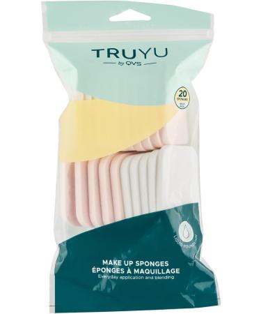 Truyu 20 Rectangle Makeup Sponge (20pk) - Ideal Size for Makeup Bag, Perfect for Foundation, Liquid Creams, and Powder - Buy Online on GoSupps.com