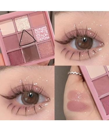 Lovelycat 9 Colors Glitter Eyeshadow Makeup Palette Matte High Pigmented Colorful Creamy Texture Eye Shadow Powder Natural Waterproof Long Lasting Eyeshadow Powder Cosmetics (rose) - Buy Online on GoSupps.com