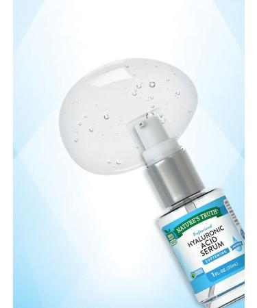 Natures Truth Professional Hyaluronic Acid Serum 1oz - Unscented Formula for Soft, Hydrated Skin - Buy Online on GoSupps.com