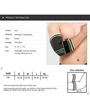 Elbow Brace Compression Support Sleeve - Adjustable Strapping for Pain Relief Arthritis Meniscus Tear - Ideal for Running & Joint Pain (M Green - Buy Online on GoSupps.com