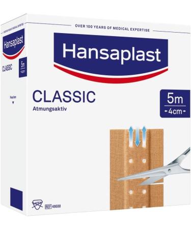 Hansaplast Classic Pflasters - Cutable Wound Plasters (5m x 4cm) | Extra Strong Adhesive Flexible & Breathable - 1 Pack - Buy Online on GoSupps.com