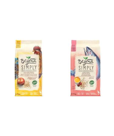 Beyond Simply Natural Dry Cat Food: White Meat Chicken & Whole Oat Meal + Salmon & Whole Brown Rice (2.72 kg Bags)
