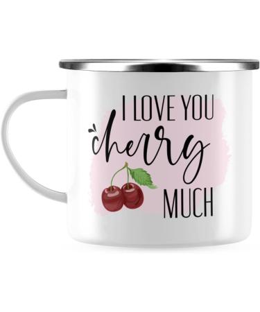 JUNIWORDS Enamel Mug - I Love You Cherry Much | Silver Rim | Perfect Gift for Loved Ones - Buy Online on GoSupps.com