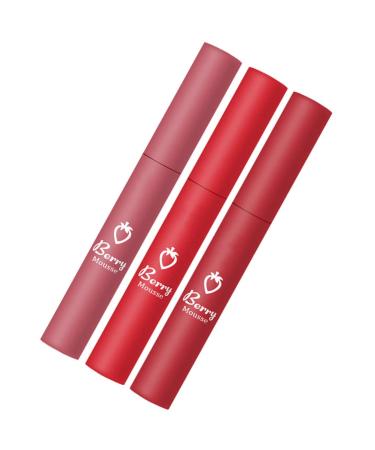 Non-Stick Strawberry Matte Lipstick Set - Long-lasting 3PCS Lip Gloss & Moisturizer | Shop Internationally - Buy Online on GoSupps.com