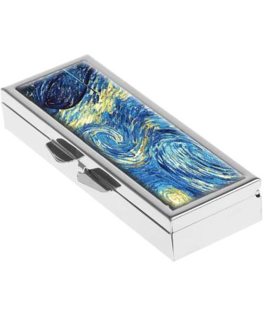 Vincent Van Gogh The Starry Night Pill Box - Decorative Travel Pill Organizer & Gift Case - Buy Online on GoSupps.com
