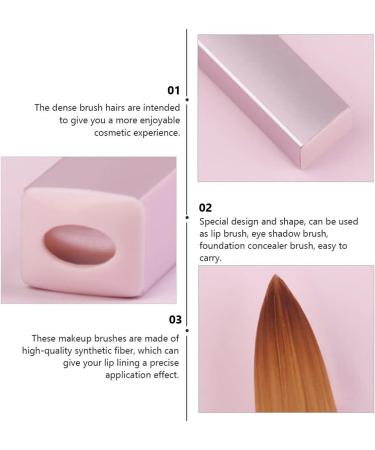 Lurrose 1Pc lip brush makeup brush lip applicator brush Eyeshadow Brush Lip Gloss Brush portable makeup brush wand makeup flour travel dual purpose aluminum tube - Buy Online on GoSupps.com