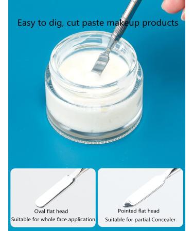 Aebor 2pcs Stainless Steel Makeup Palette Set with Spatula - Professional Artist Tool for Mixing Foundation and Nail Art - Buy Online on GoSupps.com