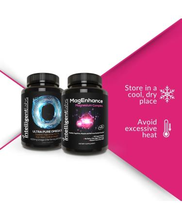 Intelligent Labs 2-in-1 Bundle of MagEnhance Magnesium Complex (Magtein L-Threonate Glycinate and Taurate) and Omega-3 Triglyceride Fish Oil Softgels Supplement (2 250mg per Serving) - Buy Online on GoSupps.com