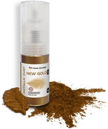Essential Glitter Spray - New Gold Metallic 5G | Food Color Powder for Cakes Creams Tarts & Drinks - Buy Online on GoSupps.com