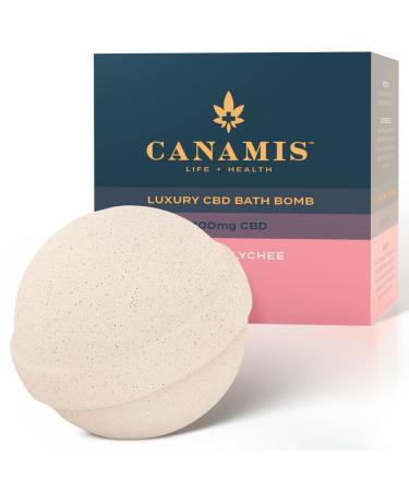 Luxury CBD Xmas Bath Bomb with Organic Rose & Lychee Essential Oils. Natural Vegan Aromatherapy Bathbombs Make Great Christmas Gift or Stocking Filler for Both Men & Women