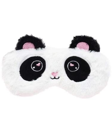 Ulife Mall Cute Panda Sleeping Mask Soft Fluffy Plush Blindfold Funny Novelty Sleep Mask Eye Cover Eyeshade for Girls Boys Women Men Kids Night Nap Travel Meditation - Panda A Panda