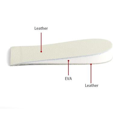 uxcell Height Increase Insoles 1.5cm Taller Shoes Pad for Men Women - White Leather Foam Insert - Pack of 2 - Buy Online on GoSupps.com