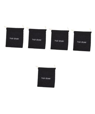 Baluue 5pcs Hair Dryer Storage Bag Cordless Hair Dryer Canvas Travel Bag Hairdryers Blow Dryer Pouch Fabric 33x30cmx5pcs Blackx5pcs