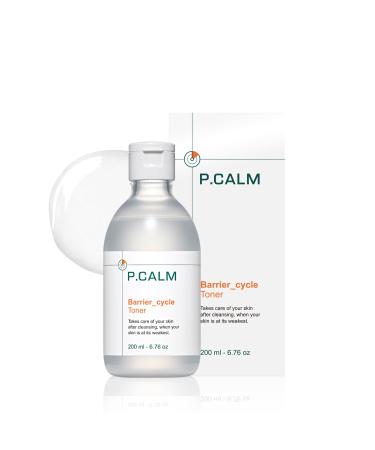 P.CALM Barrier Cycle Toner Azulene & Centella Asiatica for Deep Hydration & Skin Barrier Strengthening Korean Vegan Facial Toner for Sensitive Skin (200ml / 6.76 fl.oz) 6.76 Fl Oz (Pack of 1)