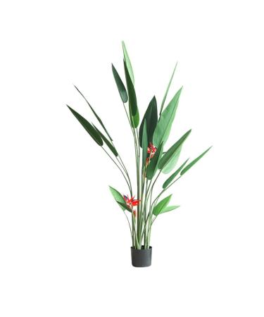 Greenery Tall Fake Plants Bird of Paradise Faux Large Green Plants for Home Decoration Fake Potted Plants Indoor for Home Office Maintenance Free (Color : 51.1") (63")