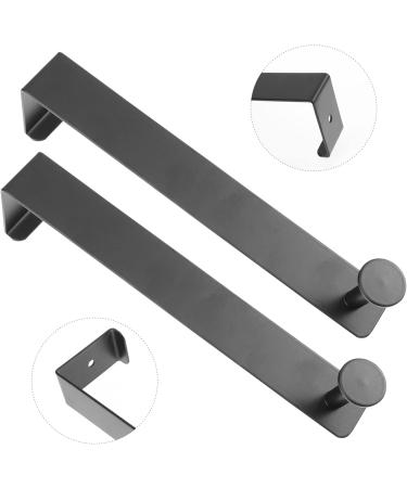 HOMSFOU Towel Holder 2pcs Hook Clothes Hanger Multi-Functional for Door Towel Home Back Hat Rack Over Coat Punch- 21x4.5cm Black - Buy Online on GoSupps.com