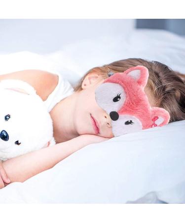 2 Pack Cute Animal Sleep Masks for Girls - Fox Elk Cartoon Design - Soft Plush Blindfold Eye Cover for Women - Travel, Nap, Night Sleeping - Buy Online on GoSupps.com