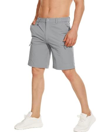 Magcomsen Men's Hiking Shorts - Water-Resistant Quick Dry Cargo Shorts | Light Grey 36 - Buy Online on GoSupps.com