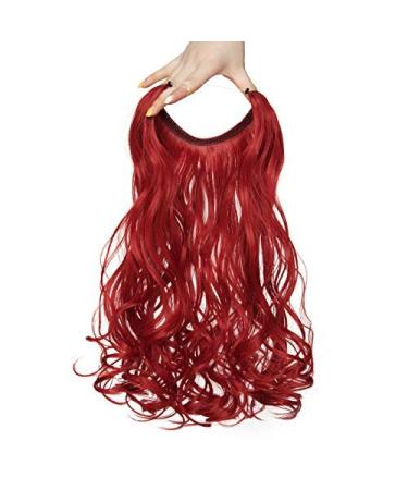 Hairpiece Extensions Hair Extension 1 Weft Hair Hair Thickening Wavy with Invisible Wire Dark Red Wavy-50 cm-90g