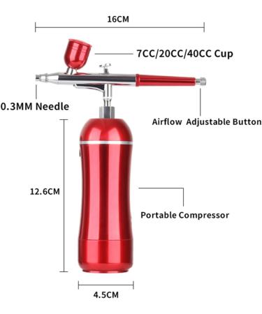 Handheld Paint Sprayer Cordless Airbrush Kit High PSI Compressor Large Air Flow Dual Action Spray Gun for Art Model Body Paint Artist Makeup Nail - Buy Online on GoSupps.com