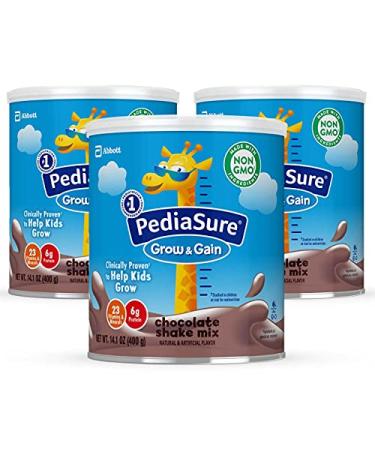 PediaSure Grow & Gain Chocolate Shake Mix - Non-GMO, Gluten-Free, Nutritional Kids' Powder (24 Servings, 3 Cans) with Protein, Probiotics & DHA - Buy Online on GoSupps.com