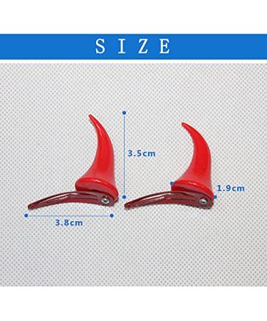 Red Devil Horns Hair Clips - Halloween Cosplay Accessories for Women and Girls - 2pcs - Buy Online on GoSupps.com