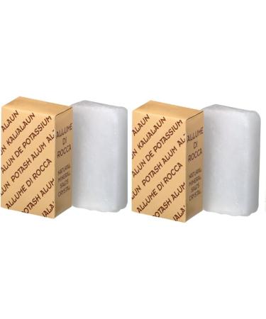 MAUQI 2x Potassium Alum Stone 100g Natural Crystal for Face Body Hygiene After Shaving and Hair Removal