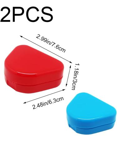 Buy Taoranju 2-Piece Orthodontic Retainer Cases - Ventilated Dental Storage Boxes in Red & Blue for Mouth Protection - Buy Online on GoSupps.com