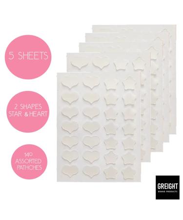 Hydrocolloid Acne Pimple Patch - Heart & Star Shapes | 140 Patches for Breakouts Conceals Acne & Reduces Blackheads - Buy Online on GoSupps.com