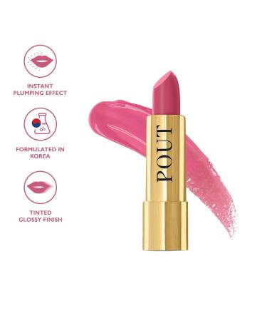 POUT by Karan Johar Tinted Plumping Lipstick - Glossy Petal Glow Finish Buildable Colour & Shine Moisturising Formula | Poutitude Fuschia Pink 3.5g - International Shipping Available - Buy Online on GoSupps.com