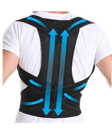 S-5XL Plus Size Full Back Support Posture Corrector Back Brace Shoulder Straightener Scoliosis Hunchback Correction Belt Women Men Student Teenagers (Color : Black Size : Small) Small Black