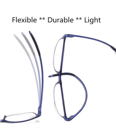 DOOViC Blue Light Filter Computer Reading Glasses for Unisex TR259-C - 9 Colors Available Matt Blue 2.0x Magnification - Buy Online on GoSupps.com