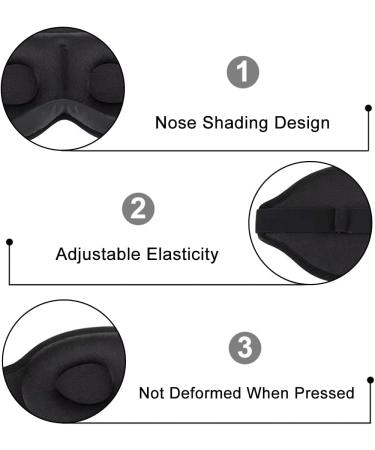 3D Blackout Sleep Eye Mask - Adjustable & Portable for Travel, Office, Yoga & Home | Nap Mask for Better Sleep - Buy Online on GoSupps.com