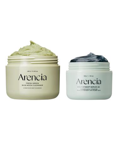 Glass Skin Care Duo Korean Rice Mochi Facial Cleanser + Glow Hyssop Overnight Mask Serum