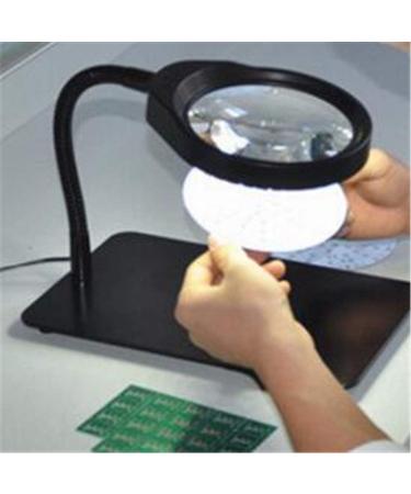 Magnifiers HD Lighting Magnifier Desktop Desktop Repair Detection Adjustable Brightness LED Light Magnifier 10x Black - Buy Online on GoSupps.com