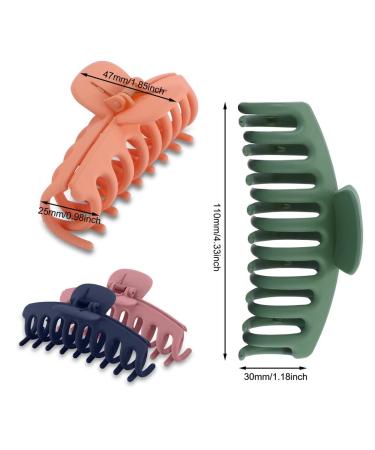 Matte Large Hair Claw Clips - 4 Pack | Strong Hold for Thick & Thin Hair - Stylish Hair Accessories for Women - Buy Online on GoSupps.com
