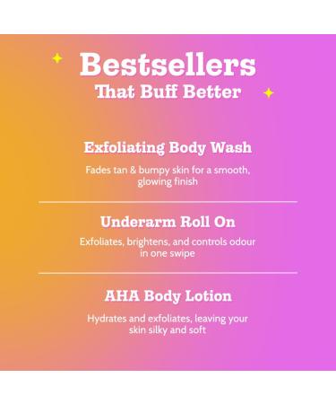 Chemist at Play Exfoliating Kit | Exfoliating Body Wash Removes Tan | Underarm Roll On Fights Odour & Brightens Underarm | AHA Body Lotion Nourishes Skin - Buy Online on GoSupps.com