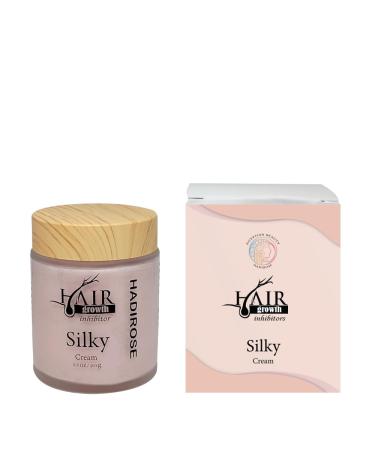 Silky Cream by Hadirose | 100% Organic All Natural Permenant Hair Removal | Hair Growth Inhibitor | Women & Men | Scented (Rose Jasmine & Lavender) | Pure Red Saad Oil | 3.3 Ounce (pack of 1)