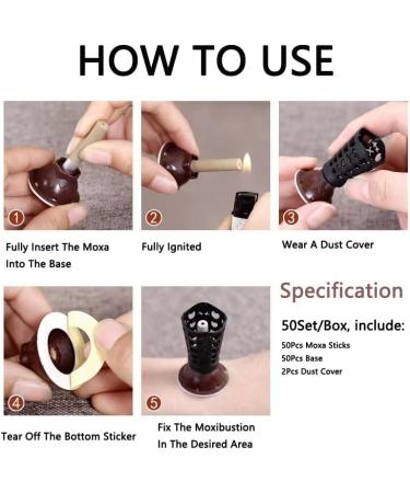 Moxa Sticks for Moxibustion Moxibustion Sticks 50/100/150Set Moxibustion Gathering Energy Burning Column Moxa Stick Moxa Box Moxa Heat Pack Moxibustion Box with Self-Stick Base (100Set) - Buy Online on GoSupps.com