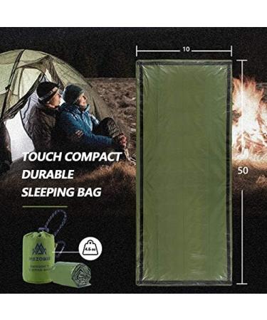 Mezonn Emergency Sleeping Bag - Lightweight Survival Gear for Outdoor Camping, Hiking - Keep Warm After Natural Disasters - Green-2P - Buy Online on GoSupps.com
