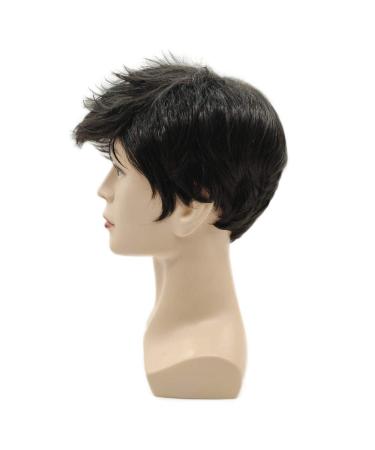 Short Layered Black Wig for Men - Synthetic Male Guy Wig for Cosplay and Daily Wear - Buy Online on GoSupps.com