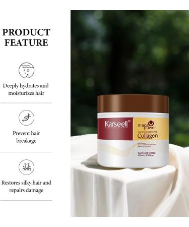 Karseell Karseell Collagen Hair Mask 100ml Maca Essence Argan Oil Hair Mask Deep Repair for Dry and Damaged Hair - Buy Online on GoSupps.com