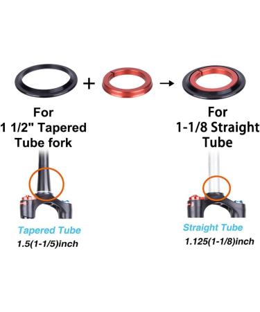 VGEBY1 4456ST Tapered Straight Front Fork Headset | 44mm 56mm CNC AL6061 T6 - Buy Online on GoSupps.com